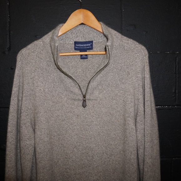 davis & Squire | Sweaters | Mens Cashmere Sweater Thick 2ply Quarter Zip L | Poshmark